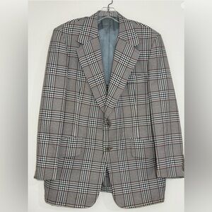 Vintage 70s BOLD PLAID suit jacket blazer checkered red white black size 42R
